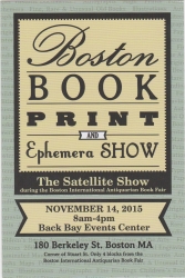 Boston Book, Print and Ephemera Show!